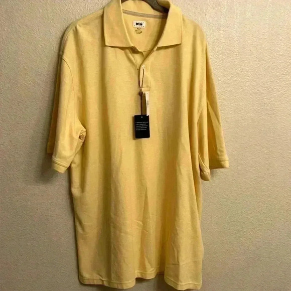 Joseph Abboud Mens Short Sleeve Yellow Polo Shirt Size Extra Large Tall - Picture 1 of 5
